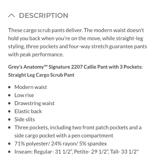 Grey’s Anatomy NWT by Barco Signature - 3 Pocket Scrub Set-Medical Pants and Top - Picture 10 of 16